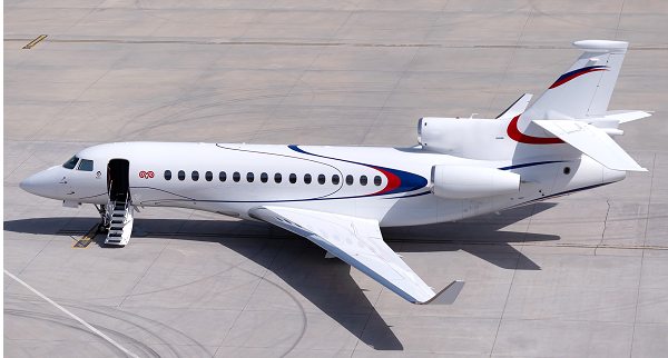 Dassault Falcon 8X parked at the airport
