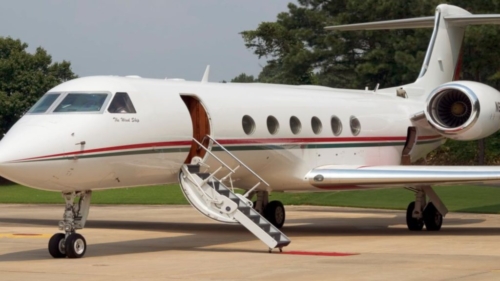 Gulfstream IV sitting on a tarmac